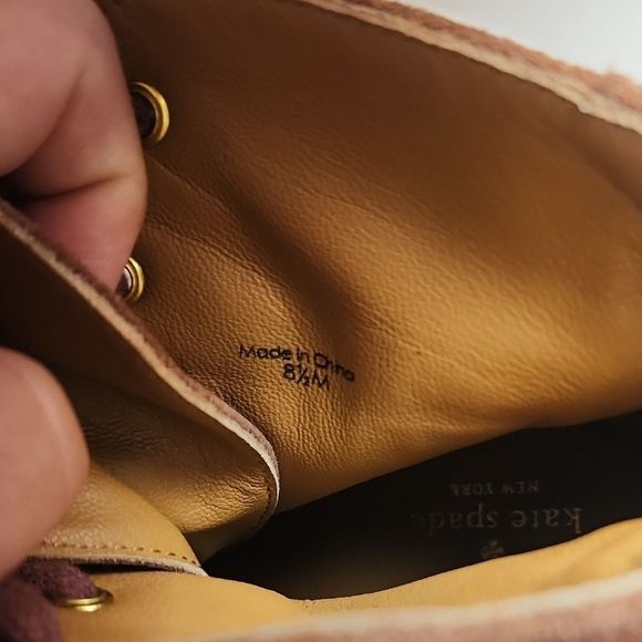 Kate Spade Saundra Brown Wedge Ankle Booties with Lace-Up Closure Size 8.5 - Picture 7 of 11